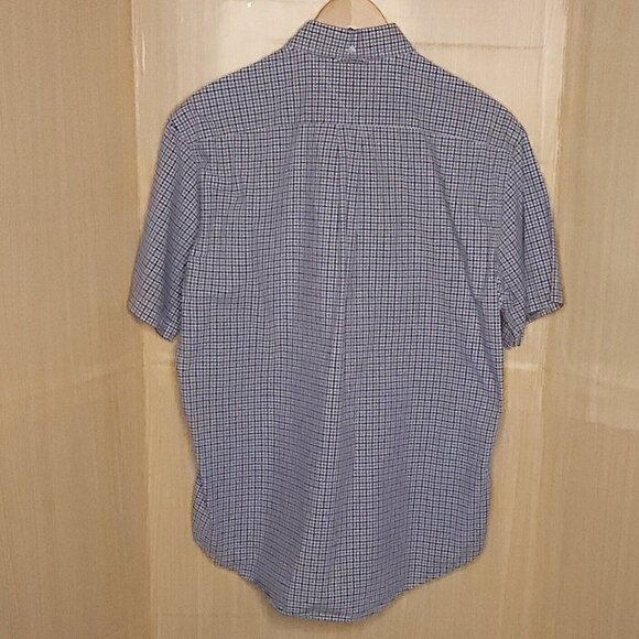 Tommy Hilfiger Blue White Check Short Sleeve Button Down - Picture 2 of 4